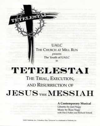 2001 Tetelestai Program Front